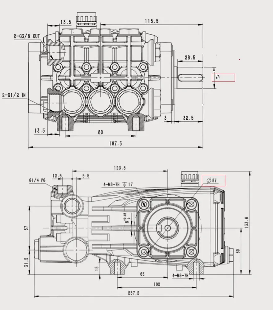 Насос высокого давления JPB-N1520, 200 бар, 15л/мин