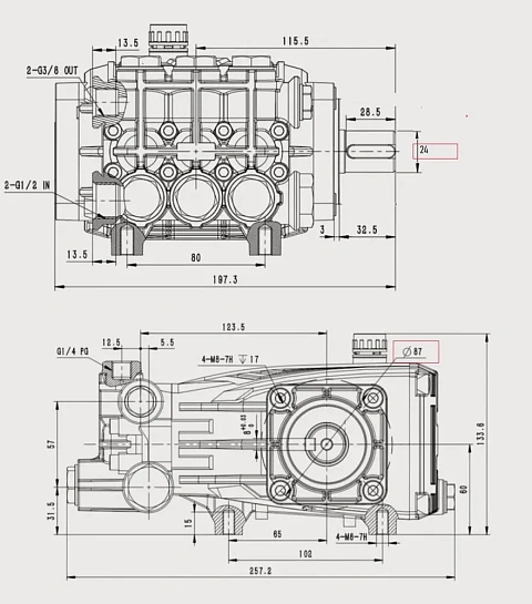 Насос высокого давления JPB-N1520, 200 бар, 15л/мин