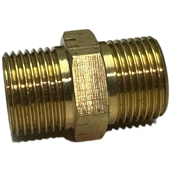 Переходник, ниппель 3/8 на 3/8, латунь
